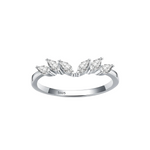 Fallen Leaves Crystal Stacking Ring Band