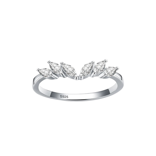 Fallen Leaves Crystal Stacking Ring Band