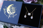 Celestial Body Moonstone Necklace and Earrings Set