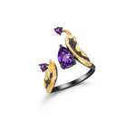 Dragon Heart Adjustable Amethyst Ring