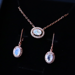 Celestial Body Moonstone Necklace and Earrings Set