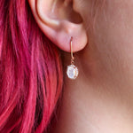 Celestial Body Oval Moonstone Drop Earrings