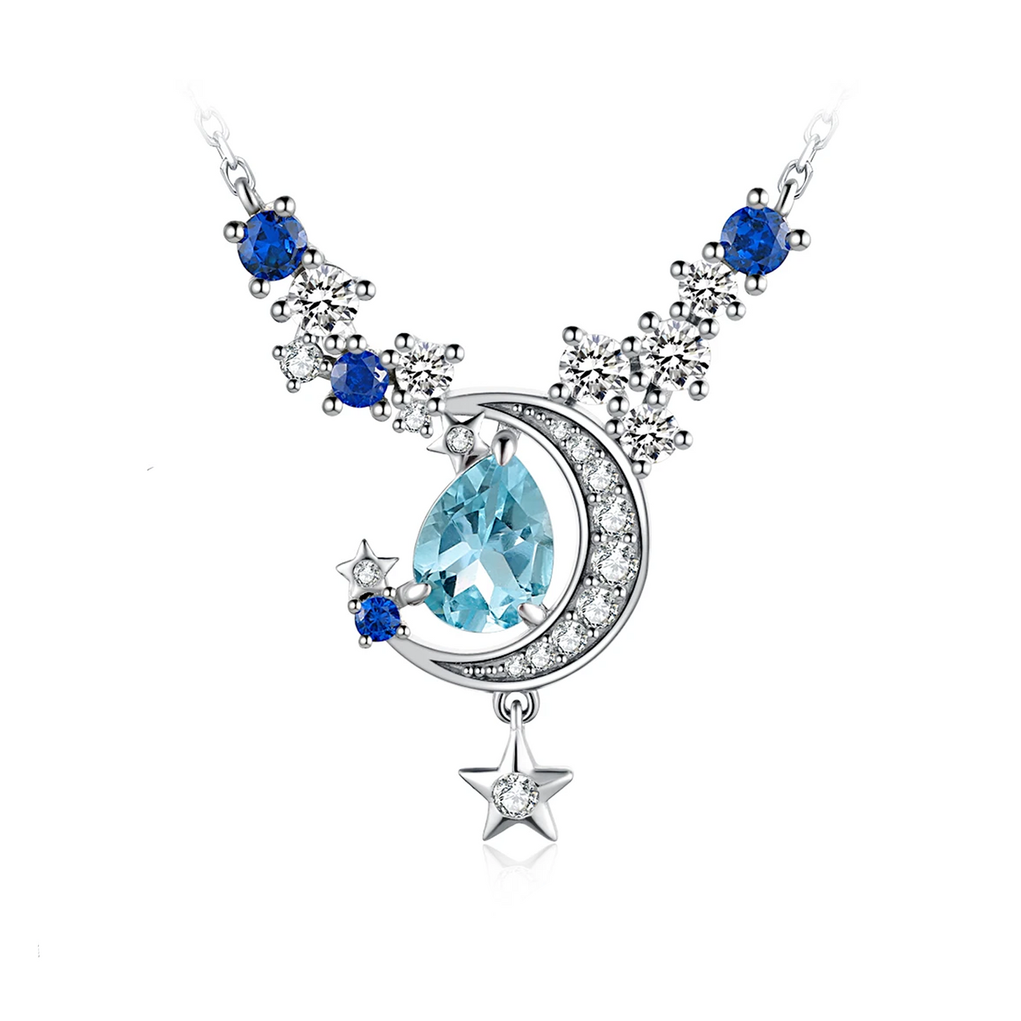 Lunar Tears Sky Blue Topaz Ring, Necklace, and Earrings Gift Set